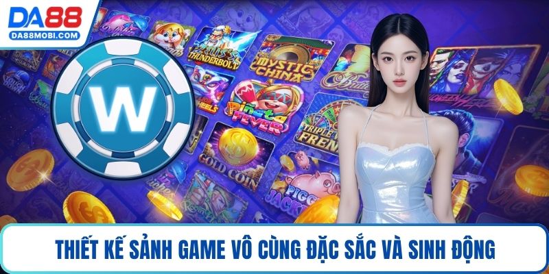 Thiết kế sảnh game vô cùng đặc sắc và sinh động